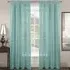 Riva Plain Slot Top Voile Panel Curtain - Blue, Polyester