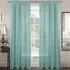 Riva Plain Slot Top Voile Panel Curtain - Duck Egg, Polyester
