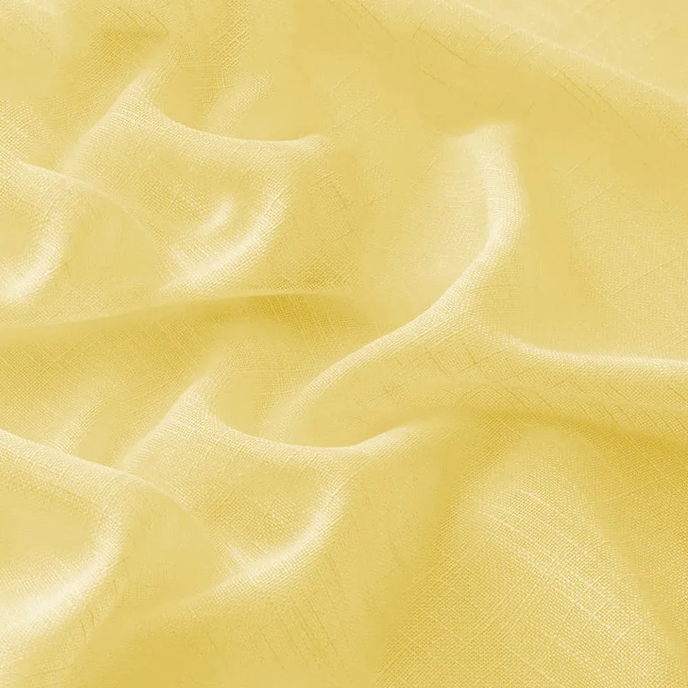 Riva Plain Slot Top Voile Panel Curtain - Ochre, Polyester