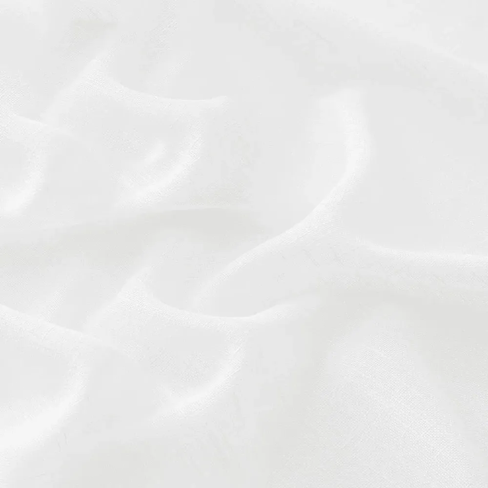 Riva Plain Slot Top Voile Panel Curtain - White, Polyester