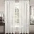 Riva Plain Slot Top Voile Panel Curtain - White, Polyester