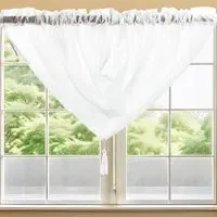 Riva Swag Curtain - White, Polyester