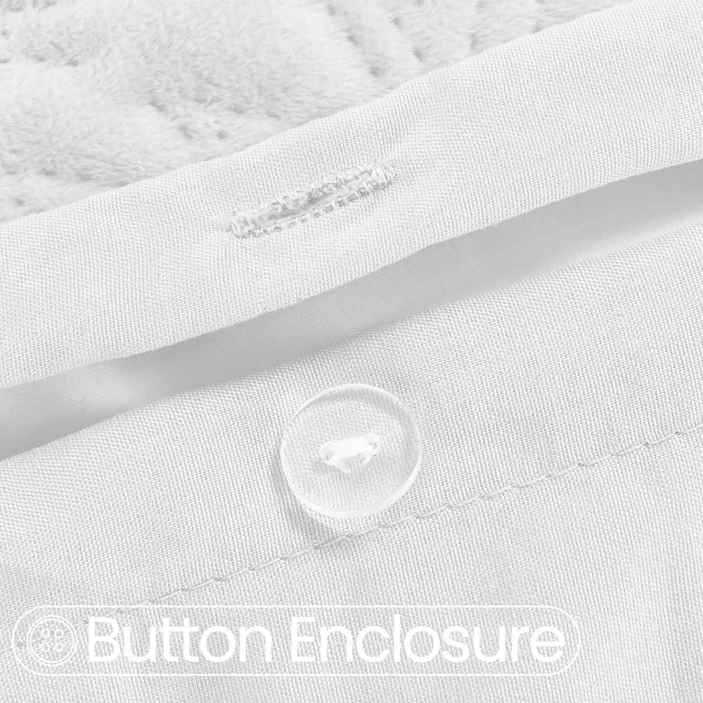 Savannah King Size Duvet Set - White, Velvet