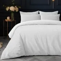 Savannah King Size Duvet Set - White, Velvet