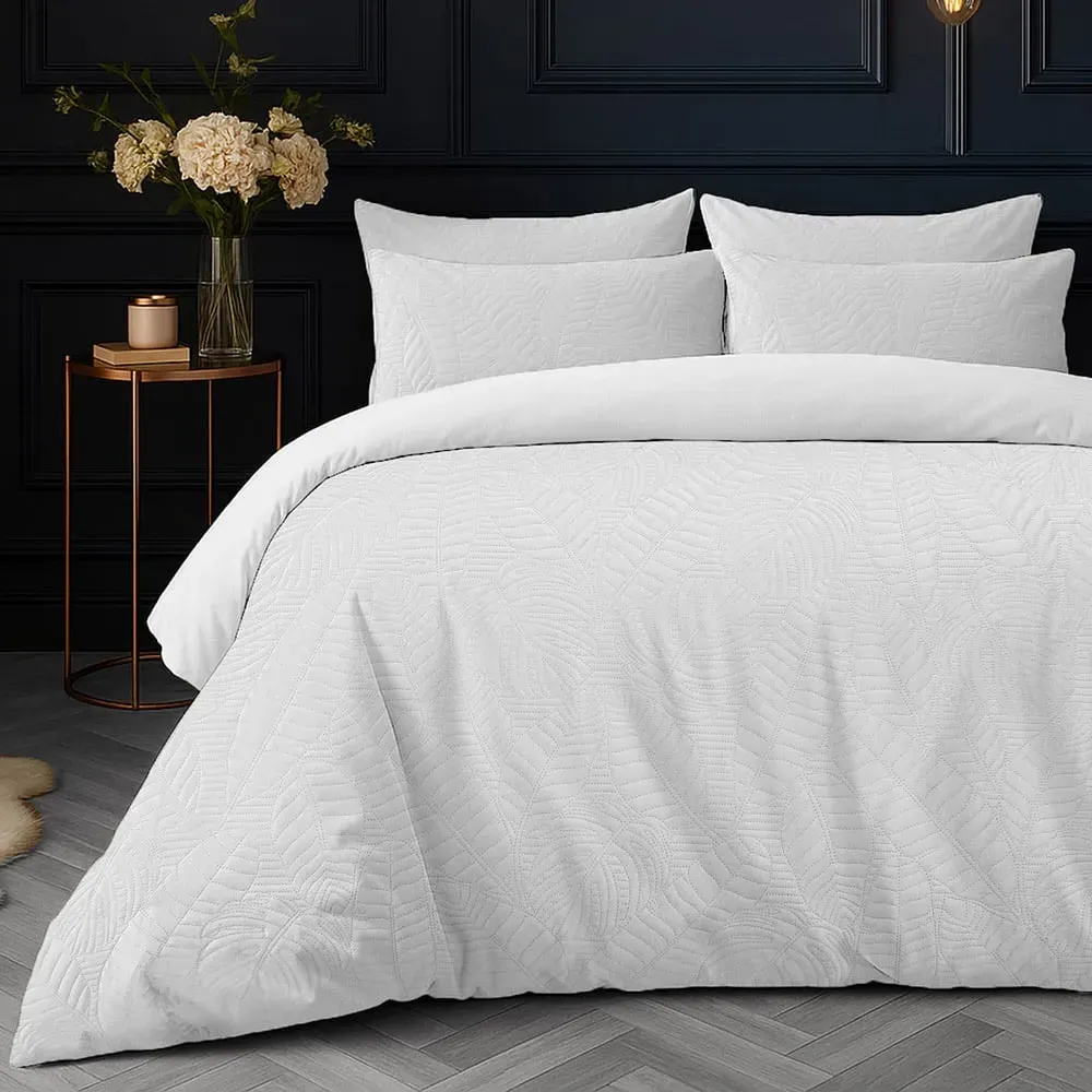 Savannah King Size Duvet Set - White, Velvet