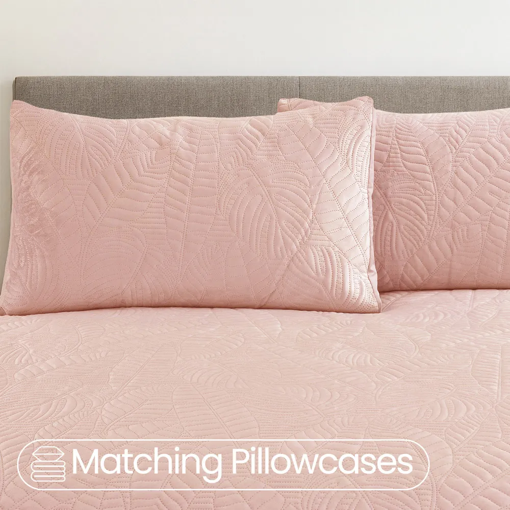 Savannah Single Duvet Set - Pink, Velvet