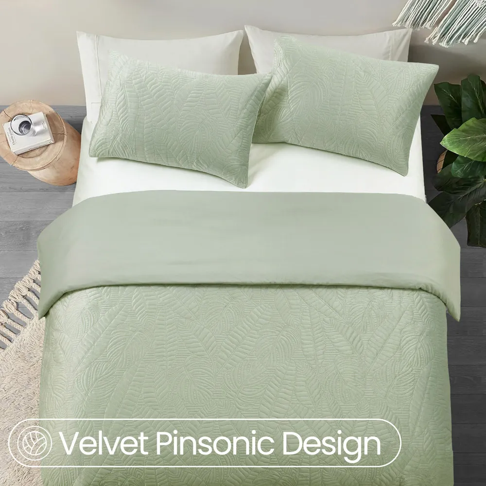Savannah Single Duvet Set - Sage, Velvet