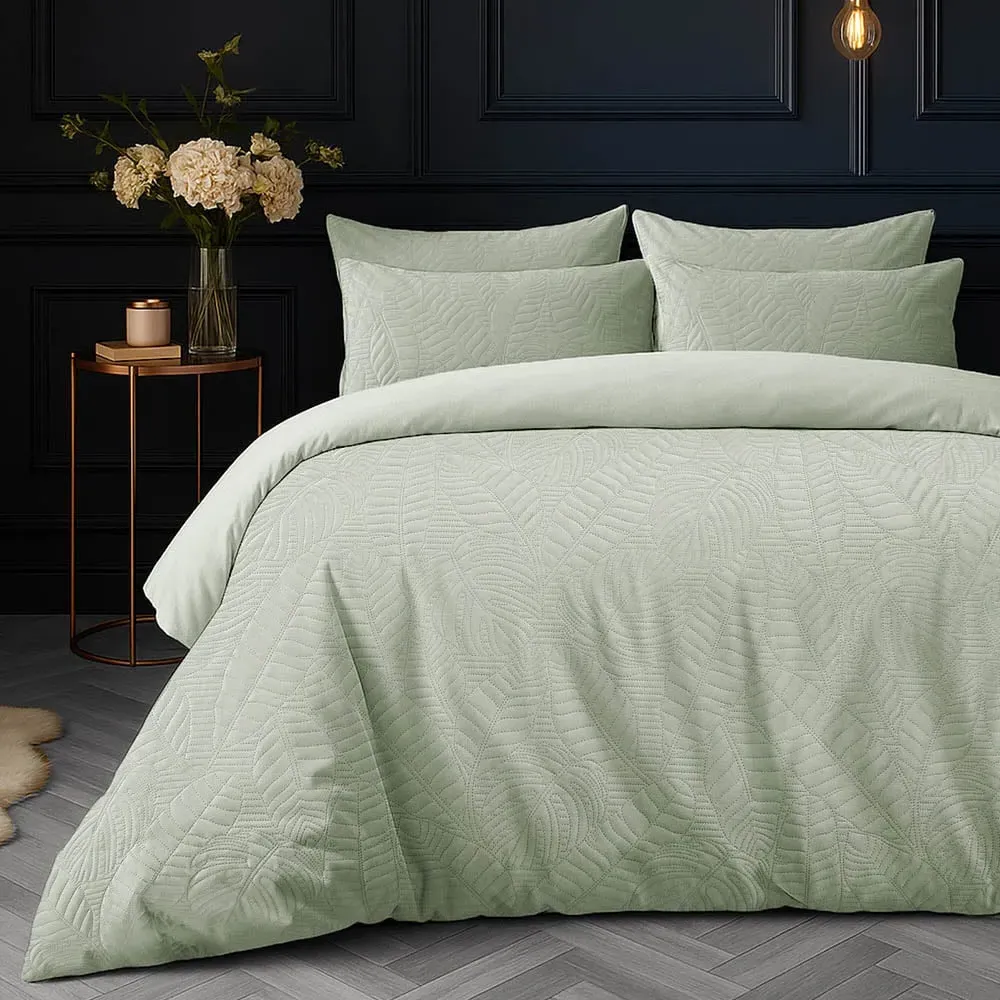 Savannah Single Duvet Set - Sage, Velvet