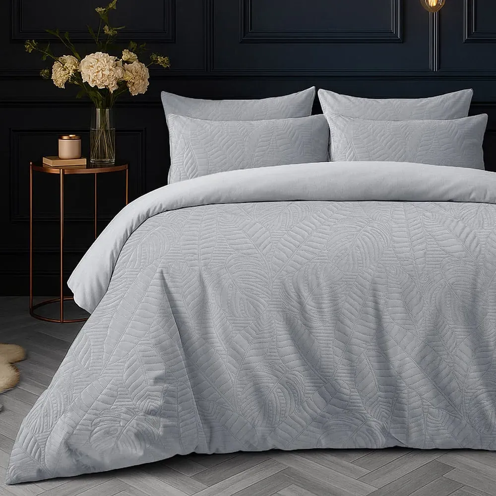 Savannah Single Duvet Set - Silver, Velvet