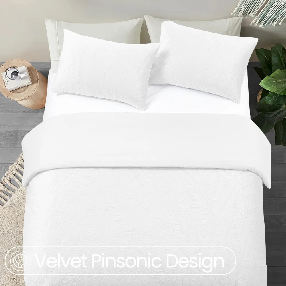 Savannah Single Duvet Set - White, Velvet
