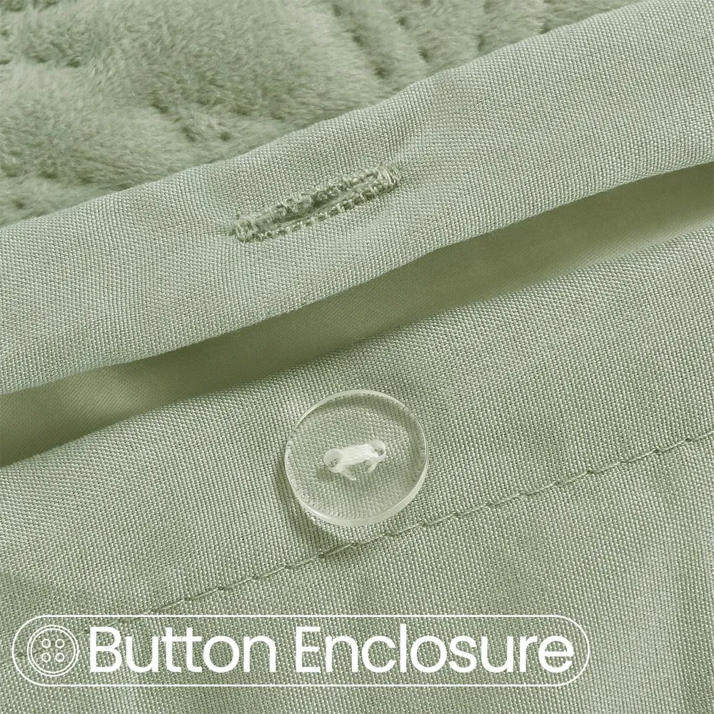 Savannah Super King Size Duvet Set - Sage, Velvet