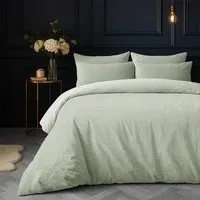 Savannah Super King Size Duvet Set - Sage, Velvet