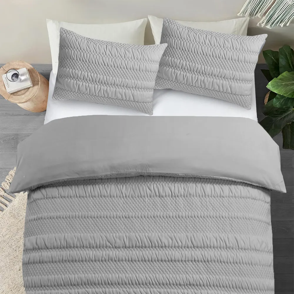 Saville King Size Duvet Set - Silver