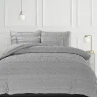 Saville King Size Duvet Set - Silver