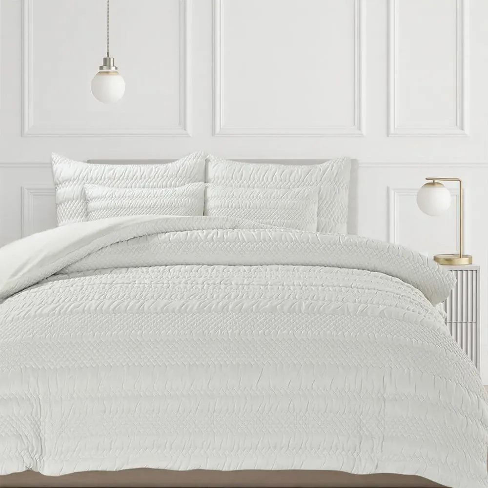 Saville Super King Size Duvet Set - White
