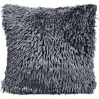 Shaggy Chenille Filled Cushion 2 Pack - Grey