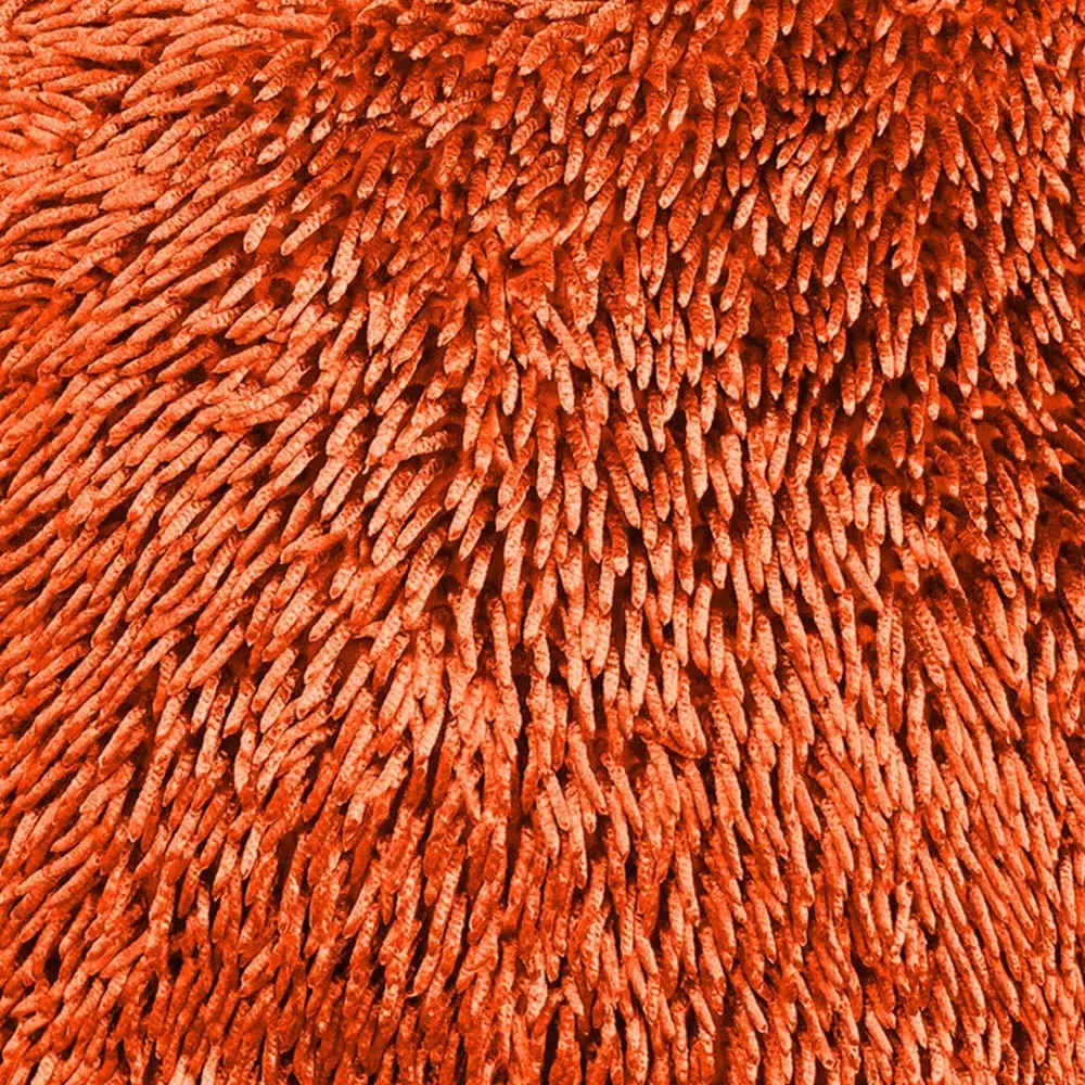 Shaggy Chenille Filled Cushion 2 Pack - Orange