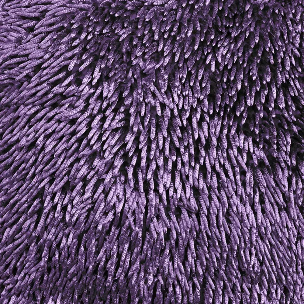 Shaggy Chenille Filled Cushion 2 Pack - Purple