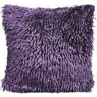 Shaggy Chenille Filled Cushion 2 Pack - Purple
