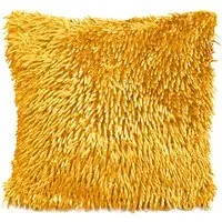 Shaggy Chenille Filled Cushion 2 Pack - Yellow