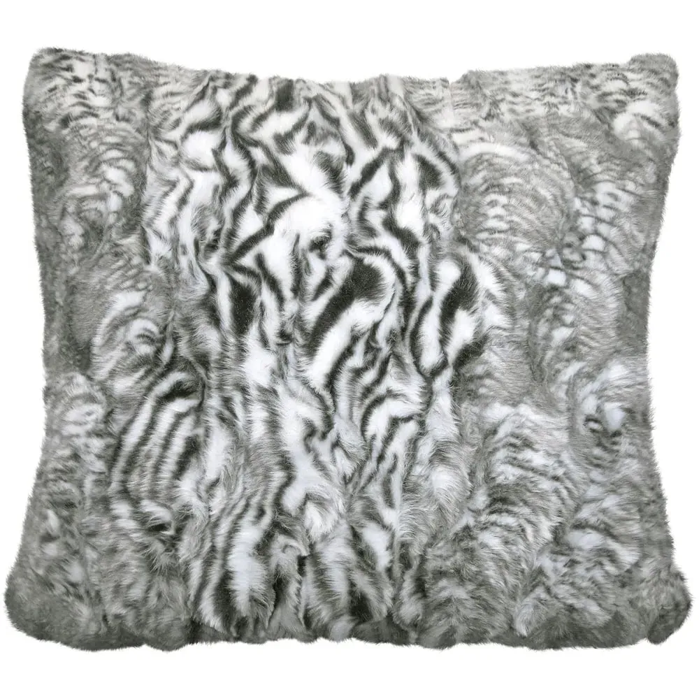 Siberia Faux Fur Filled Cushion 2 Pack - Grey image