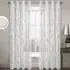 Silver Swirls Eyelet Voile Panel Curtain - Silver, Polyester