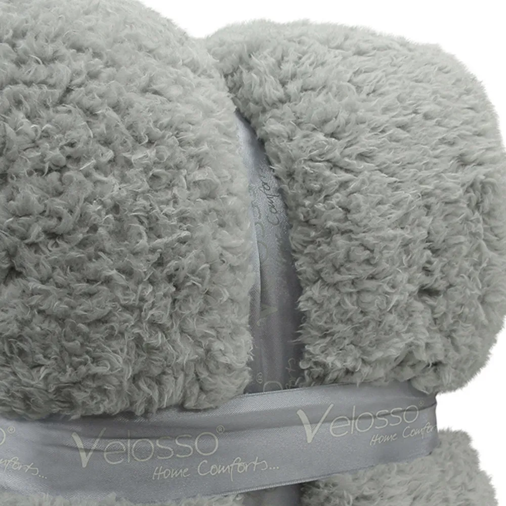 Silver Teddy Throw - Silver