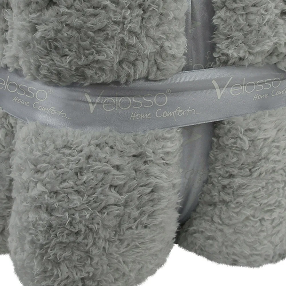 Silver Teddy Throw - Silver