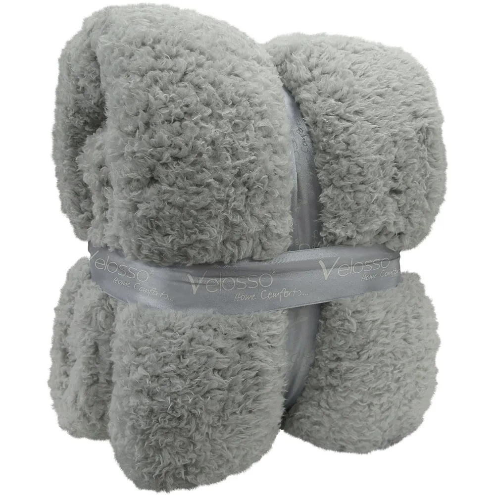 Silver Teddy Throw - Silver