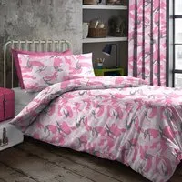 Single Camouflage Duvet Set - Pink