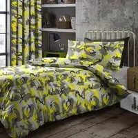 Single Camouflage Duvet Set - Yellow