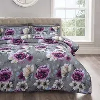 Single Cassia Floral Bedspread Set - Purple, Polycotton