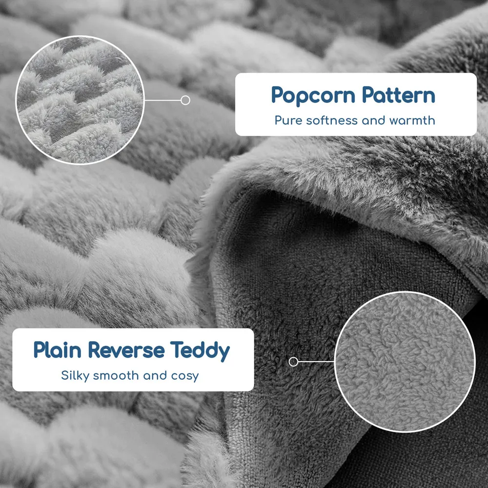 Single Chunky Popcorn Duvet Set - Silver