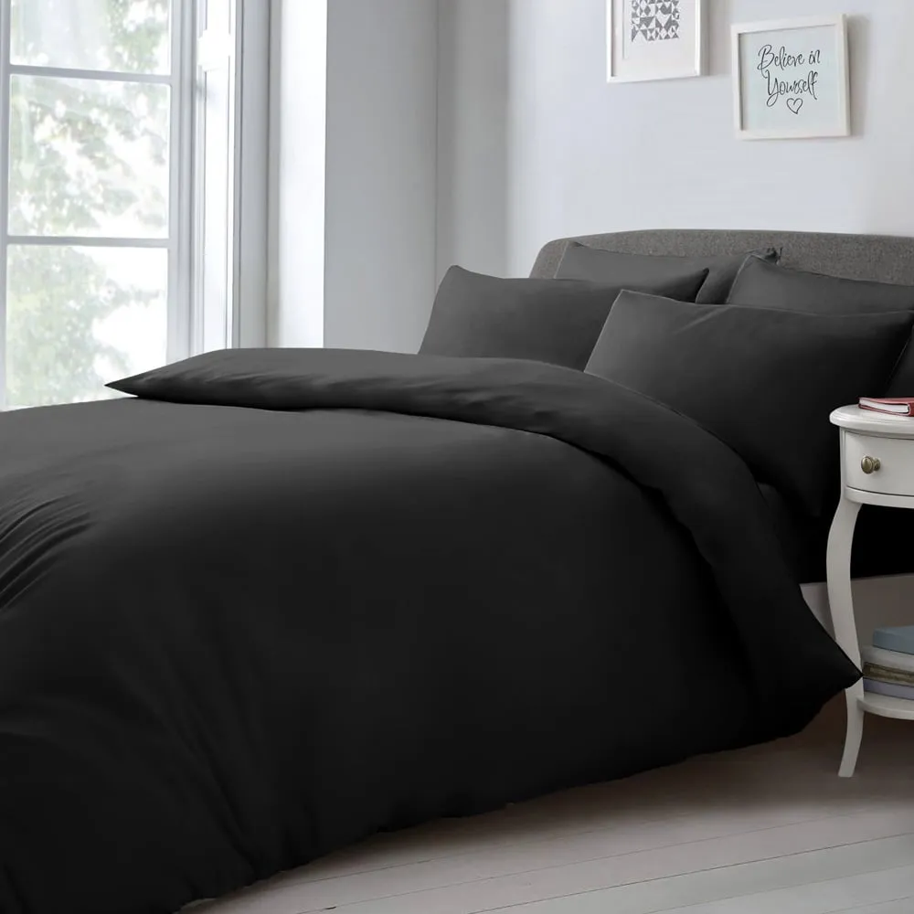 Single Duvet Set - Black, Microfibre image