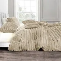 Single Jumbo Cord Duvet Set - Beige