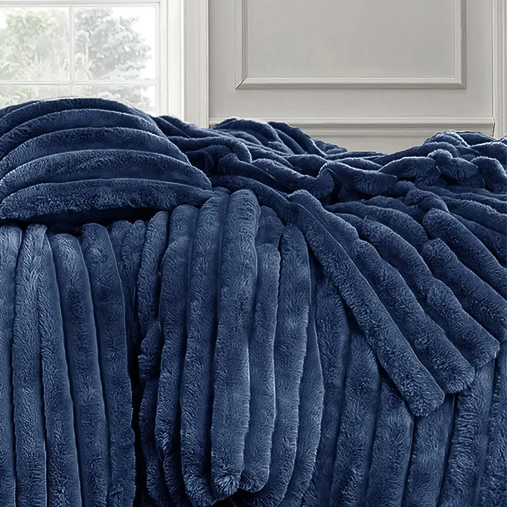 Single Jumbo Cord Duvet Set - Navy