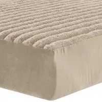 Single Jumbo Cord Fitted Bed Sheet - Beige