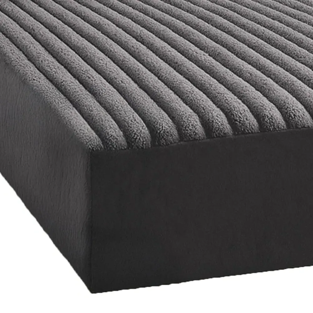 Single Jumbo Cord Fitted Bed Sheet - Charcoal