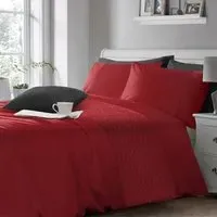 Single Quilted Geo Duvet Set - Red
