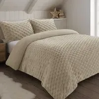 Single Size Chunky Popcorn Duvet Set - Beige