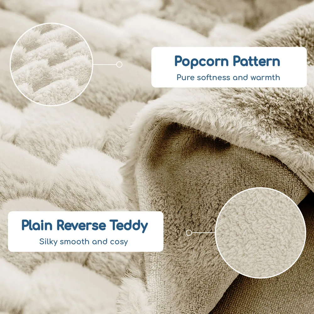 Single Size Chunky Popcorn Duvet Set - Cream