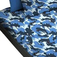 Small Camouflage Fitted Sheet - Blue