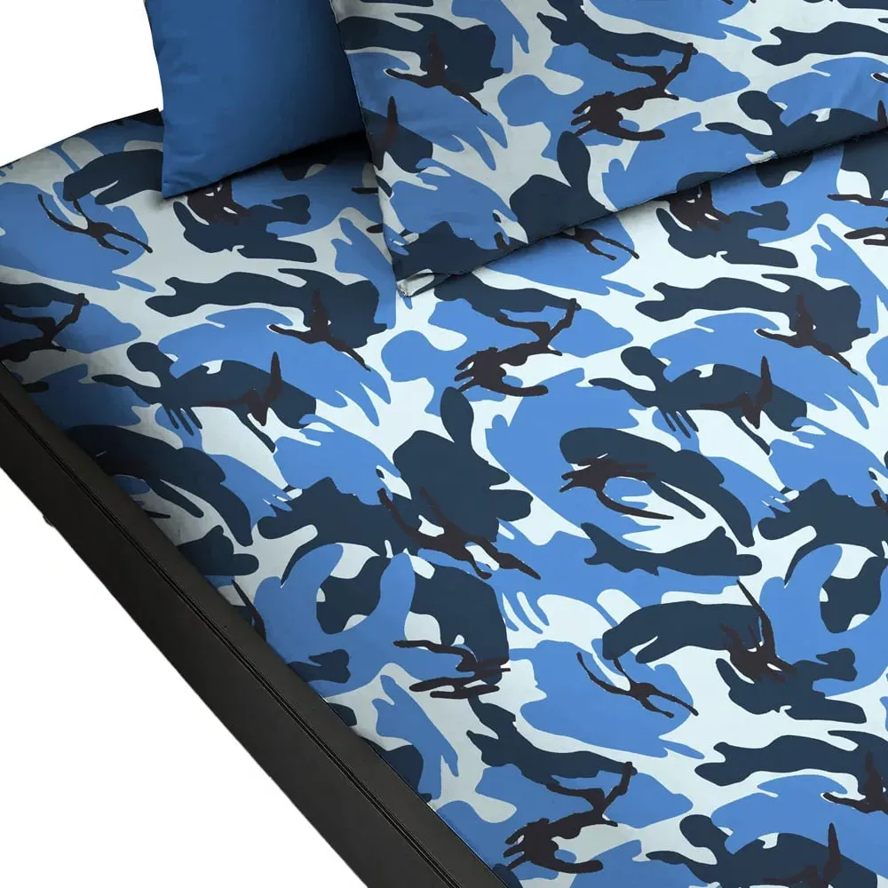 Small Camouflage Fitted Sheet - Blue image