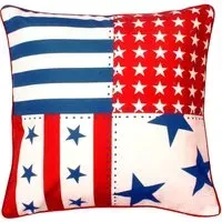 Star and Stripe Printed Filled Cushion 43x43cm 2 Pack