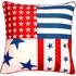 Star and Stripe Printed Filled Cushion 43x43cm 2 Pack