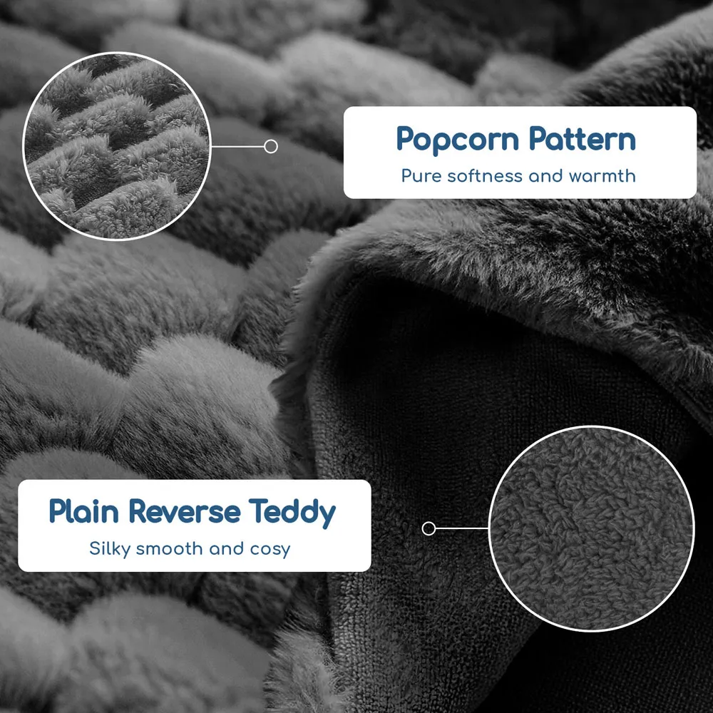 Super King Size Chunky Popcorn Duvet Set - Charcoal