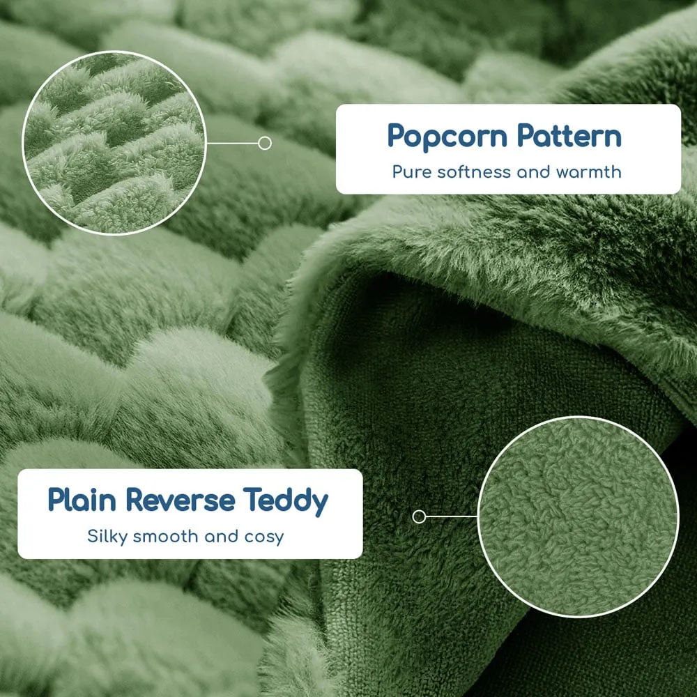 Super King Size Chunky Popcorn Duvet Set - Olive