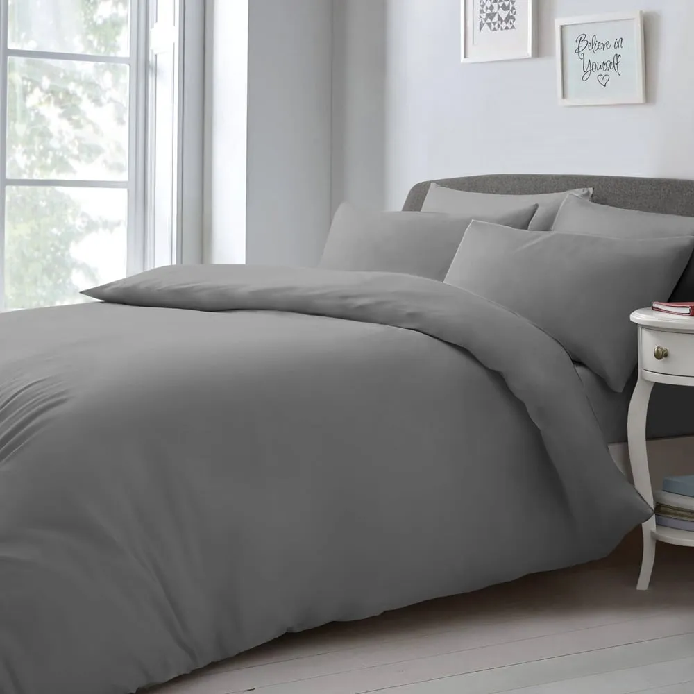 Super King Size Duvet Set - Grey, Microfibre
