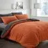 Super King Size Plush Cord Duvet Set - Rust, Teddy Fleece