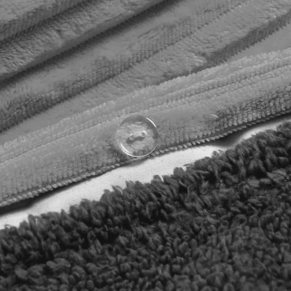 Super King Size Plush Cord Duvet Set - Silver